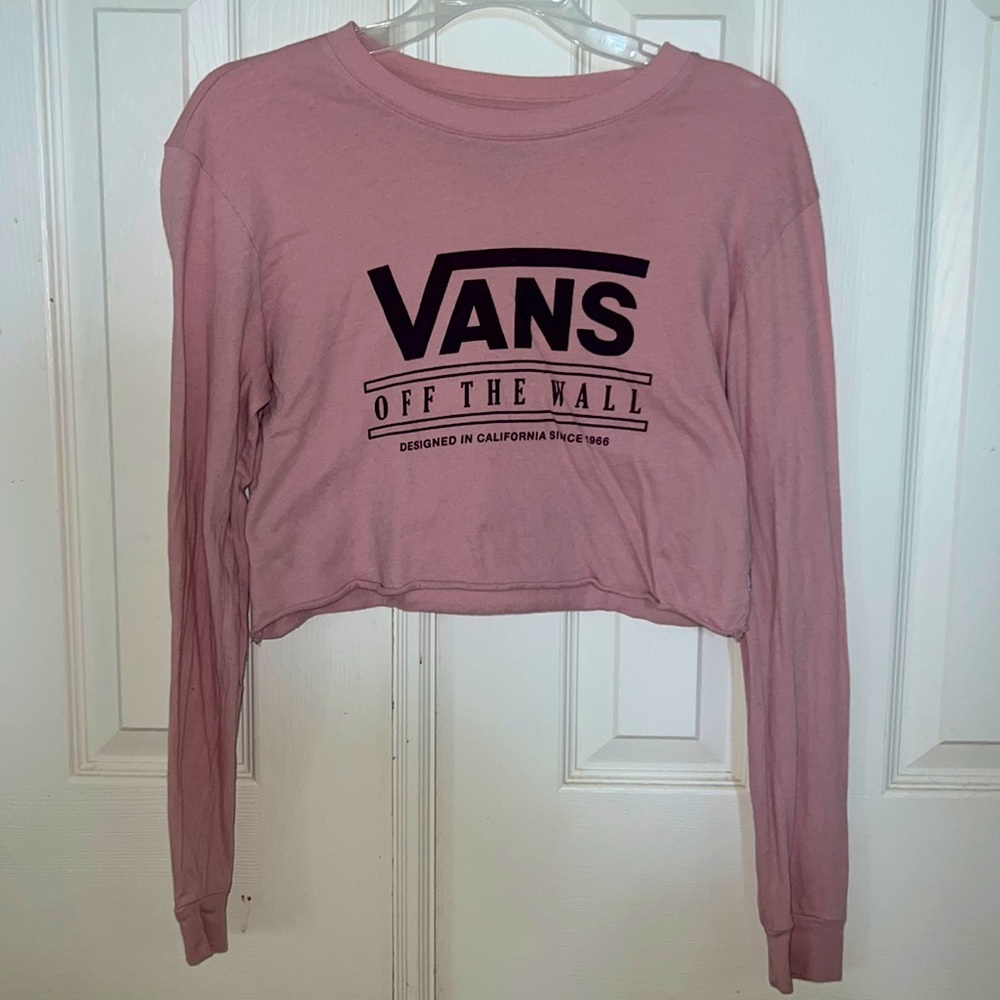 VANS “OFF THE WALL” : Pink Long Sleeve Cropped Top (XS)